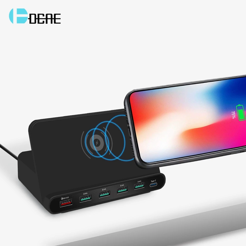 DCAE 10 Вт Qi Беспроводное быстрое зарядное устройство Быстрая зарядка 3 0 QC Тип C PD
