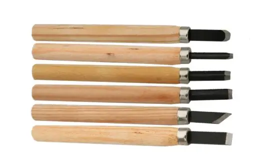 6Pcs 12 шт./8 шт./6 шт. профессиональный нож для резьбы по дереву набор ручных инструментов для основной детальной резьбы по дереву Gouge GYH - Тип лезвия: 6Pcs