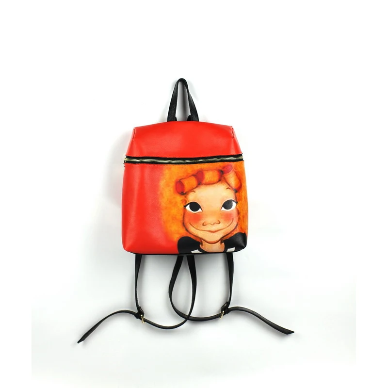 27*28*11cm Cute Puppy Dog Paneled Day Pack Soft 100% Real Cowhide Casual School Women Genuine Leather Shoulder Bag A317 | Багаж и сумки