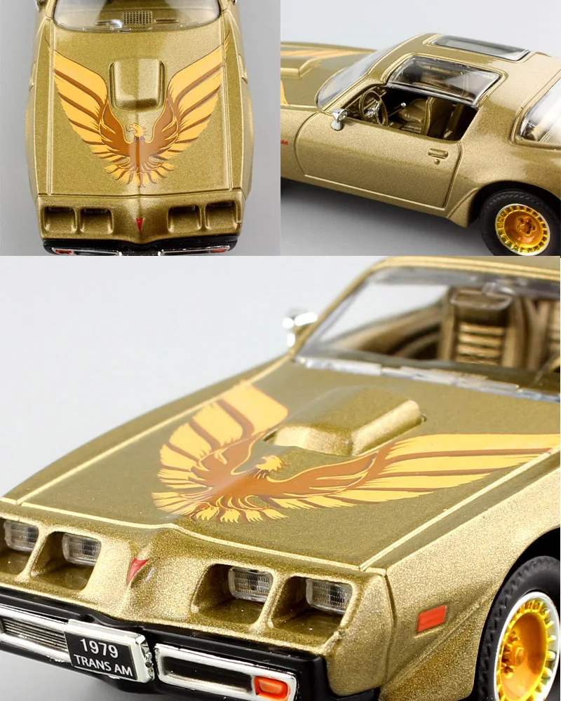 1:43 mini 1979 Pontiac Жар-птица Транс АМ Классическая старая мышечная шкала автомобиль авто металлические и литые игрушечные модели Золотой подарок для мальчиков