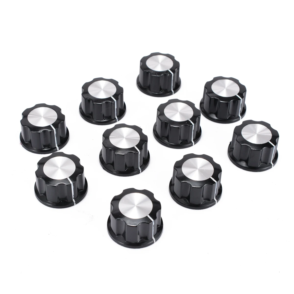 

Mayitr 10PCs Top Rotary Control Turning Knob for Hole 6mm Dia. Shaft Potentiometer High Quality