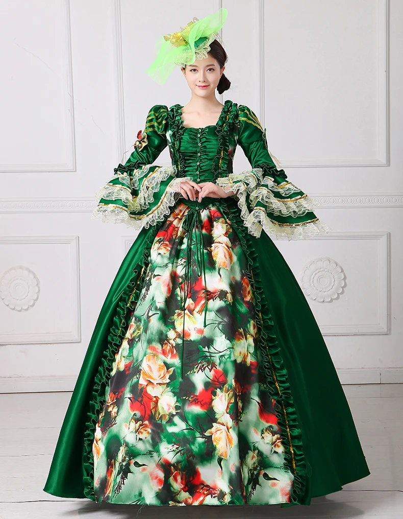 Marie Antoinette Dress Medieval Civil War Southern Belle Ball Gowns Women Reenactment Clothing |