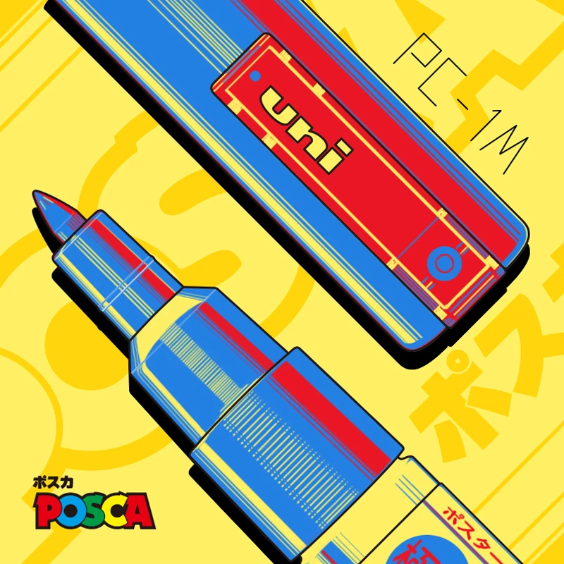 1 шт. уни маркер ручка POSCA PC 1M поп постер на водной основе реклама/Граффити Маркер 0