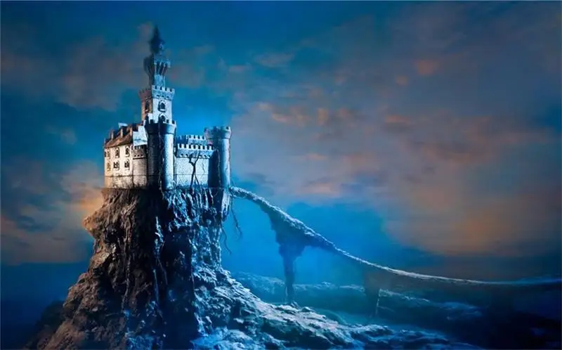 3d обои для комнаты на заказ фотообои не тканая настенная наклейка синий замок