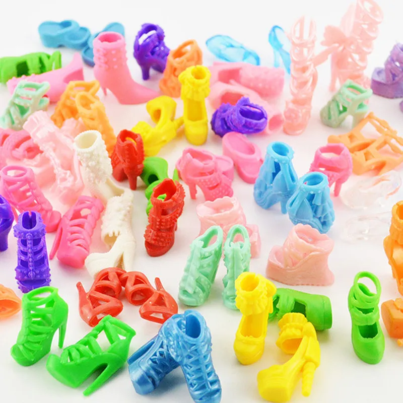 10/16/20/40pairs/packs Randomly Picked Colorful Assorted Fashion Heels Sandals Boots Shoes For Dolls Accessories Baby Toys Gift | Игрушки и