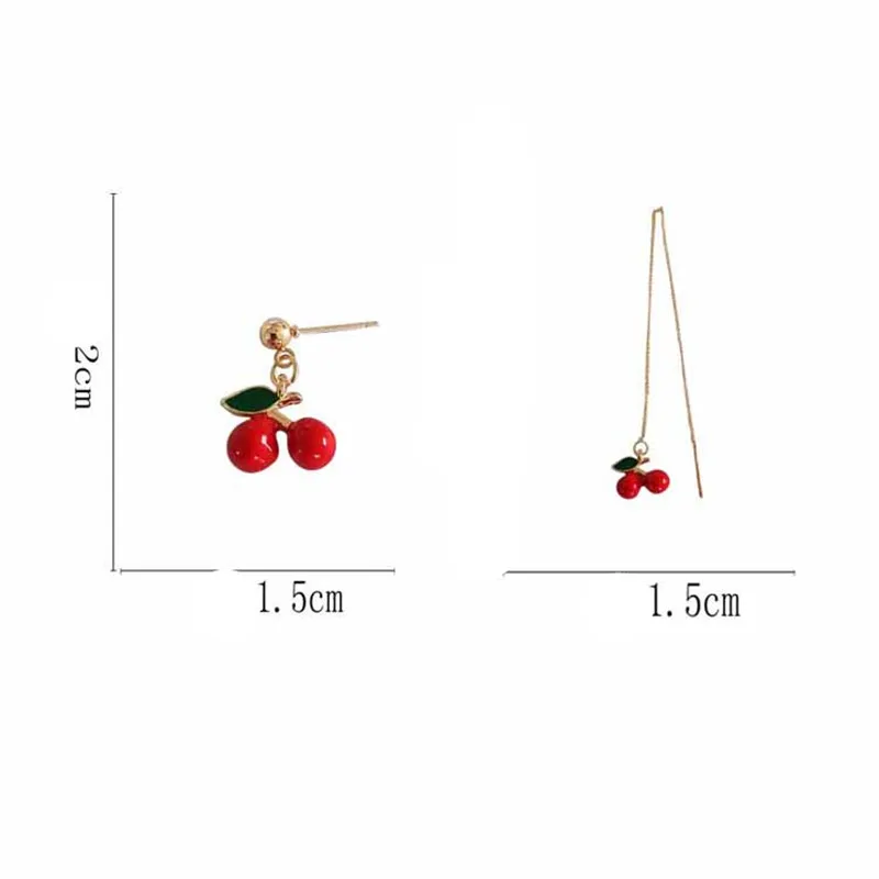 Милые маленькие серьги-вишни в форме ростков изысканные модные серьги для