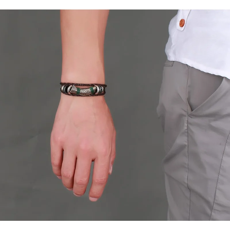 Мужские кожаные браслеты XUANPAI винтажные с рыбками ювелирные изделия 8 8&quot|bracelets