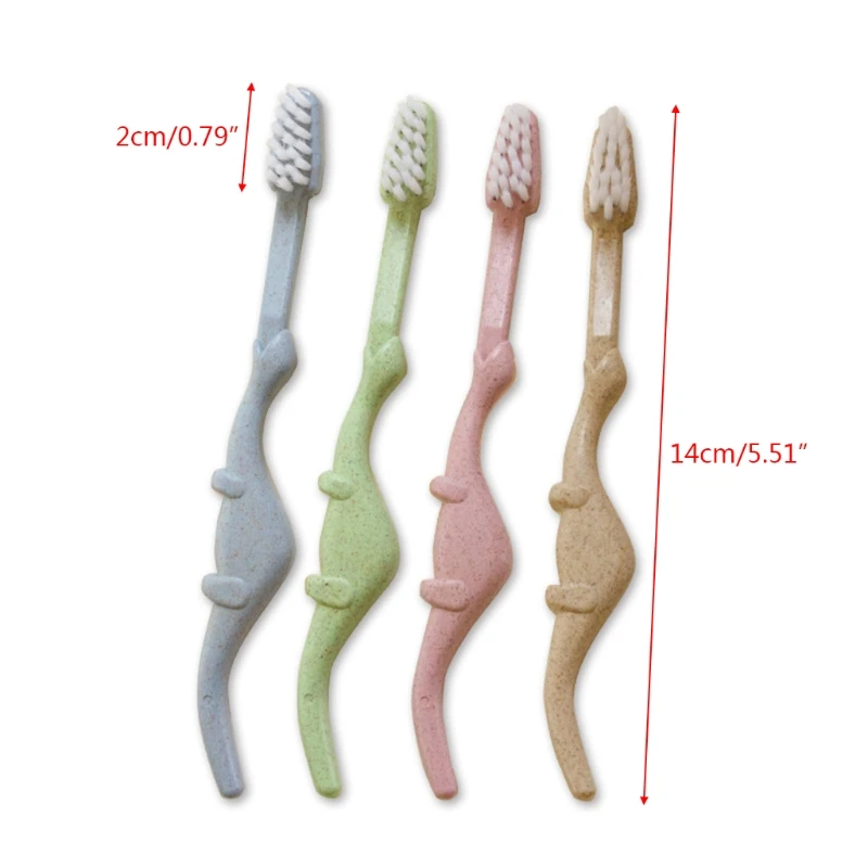 

Baby Toothbrush Natural Wheat Straw Cartoon Toddler Children Newborn Oral Care
