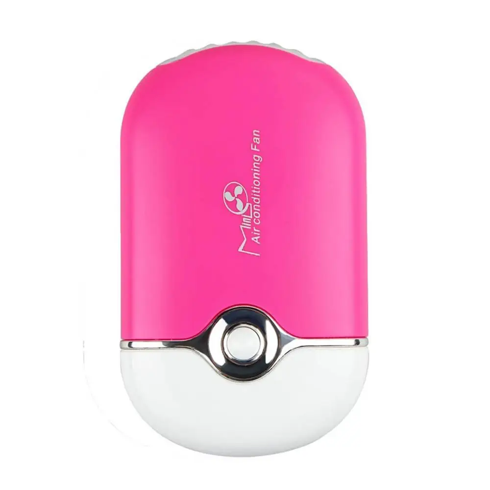 Mini Portable Handheld Desk Air Conditioner 400mAh Lithium Battery Humidification Cooler USB Rechargeable Cooling Fan - Цвет: rose red
