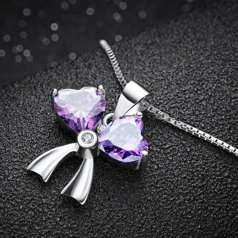 925 sterling silver zircon butterfly pendant choker pendants for women femme mujer charms pendentif jewelry bijoux 2018 | Украшения и