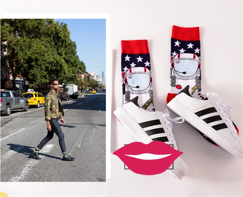 Магазин Crazy Fly New Happy хлопковые носки Для женщин британский стиль Повседневное Harajuku Для мужчин носки красочные Марка Пара Смешные Носки Мода