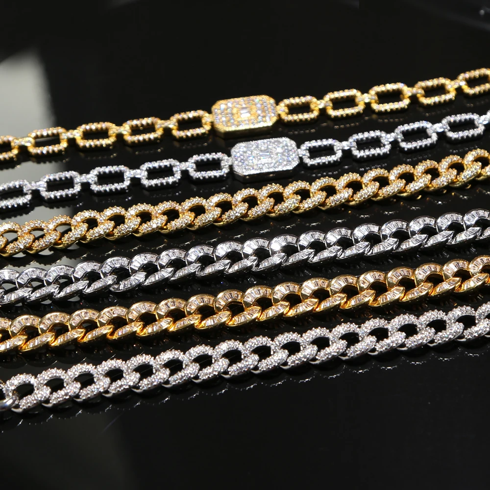 17 см мужские хип-хоп Bling Iced Out, кубинская цепь, роскошные брендовые серебряные золотые браслеты для мужчин и женщин, ювелирных изделий