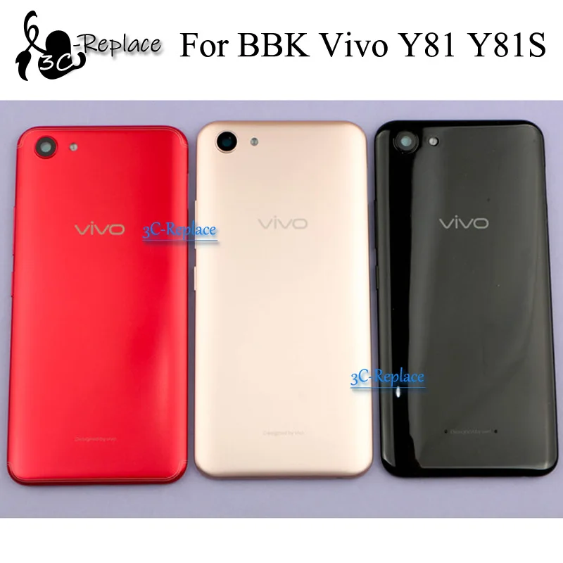 Красный/черный/золотой 6,2 дюйма для BBK Vivo Y81/Vivo Y81S/Vivo Y81i задняя крышка батарейного отсека, корпус, чехол, Задняя стеклянная линза, запчасти