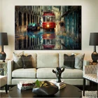 70x100 см-абстрактная ретро-картина маслом в виде городского транспорта, принты на холсте, настенный плакат для гостиной, домашний декор без рамки