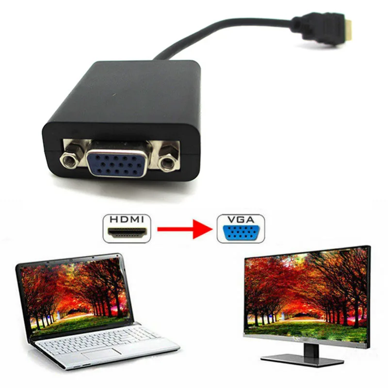 Новинка 1080P HDMI штекер VGA разъем Аудио Видео AV TV HD ТВ конвертер адаптер кабель 0 2