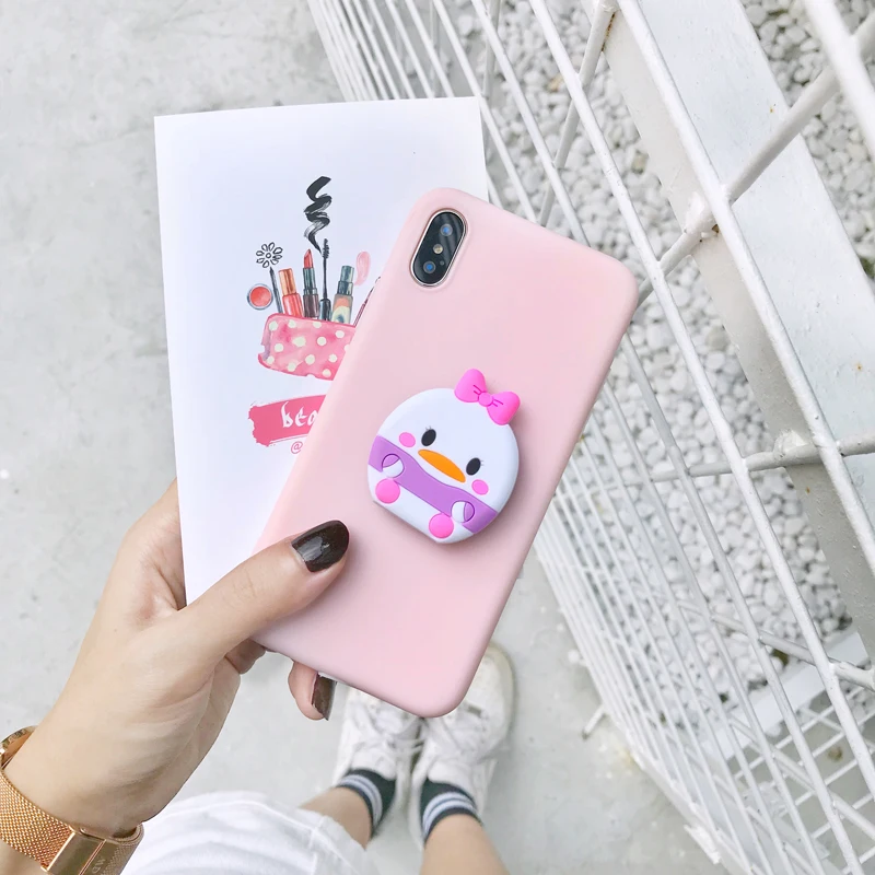 Для samsung A6 A7 A8 A9 J4 J6 плюс м A10 30 40 50 70 80 чехол Стич Минни кольцо ручка мягкий чехол для iPhone 7 8 плюс Xs XR MAX