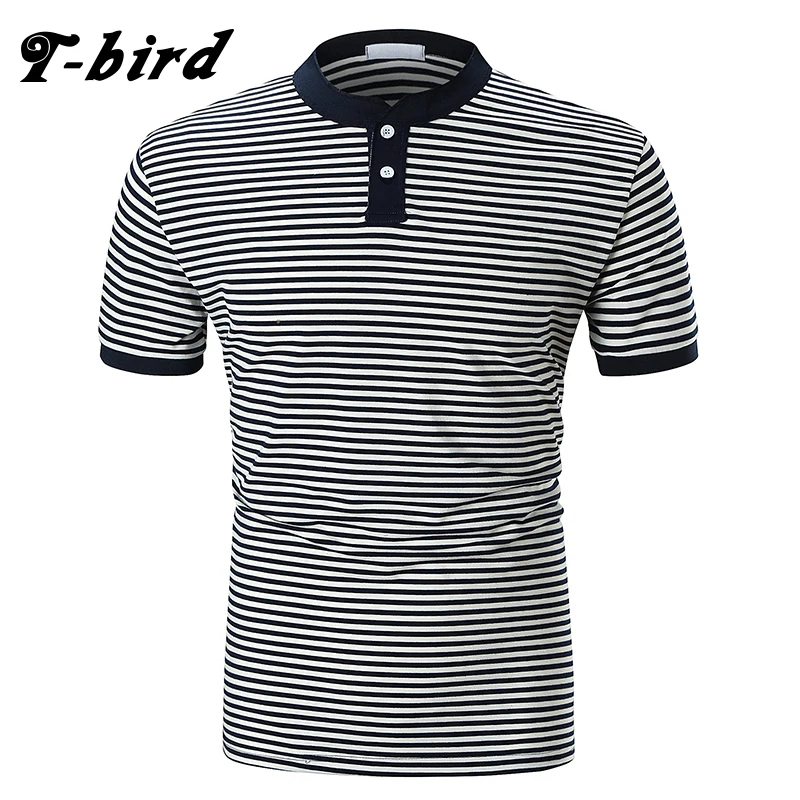 T bird футболка Для мужчин полосатый короткий рукав модные простые s футболки Camisetas