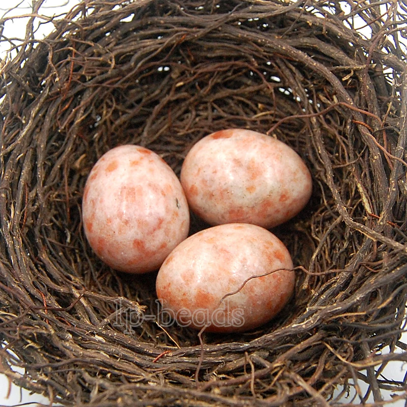 Sunstone 35x45mm Natural Gem Stone Egg Crystal Healing Decor Statue Sphere Massage 3Pcs/Lot | Украшения и аксессуары