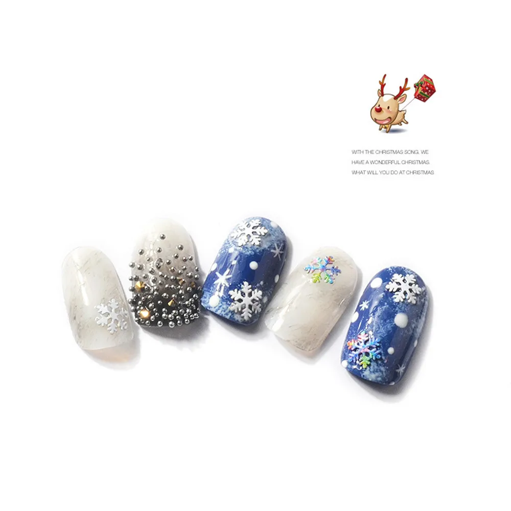 

3D Glitter Snowflake Sequins Nail Art Decorations Flower Slice Nail Accessories DIY Tips Gel UV Polish Christmas Manicure Tools