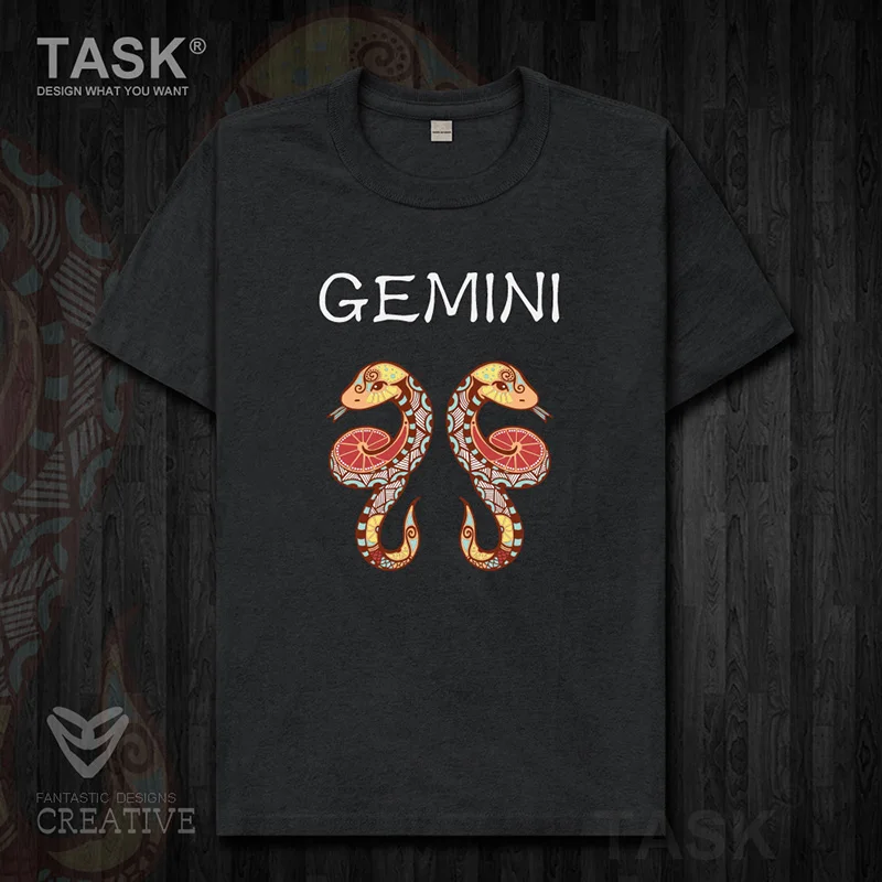 Мужская футболка с надписью Twelve concellations одежда короткими рукавами и принтом Gemini