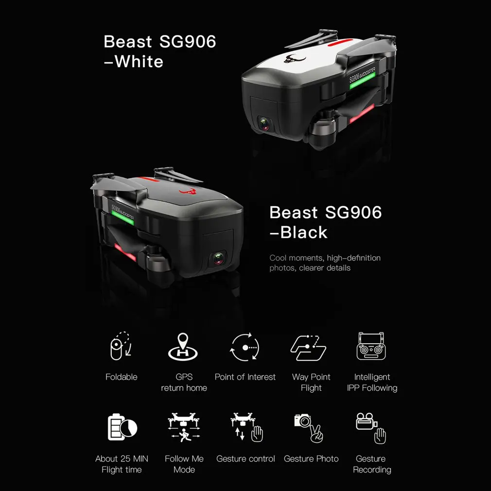 Дроны SG906 Ultra HD 4K 1080P камера Дрон 5G wifi FPV с селфи складной Радиоуправляемый Дрон Квадрокоптер RTF Дрон gps