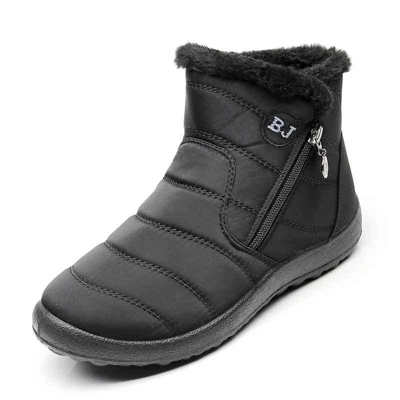 Lzzf 2018 Autumn Winter Fashion Ankle Boots for Women Snow Black Fur Flat Short Ladies Woman Shoes Plus Size | Обувь