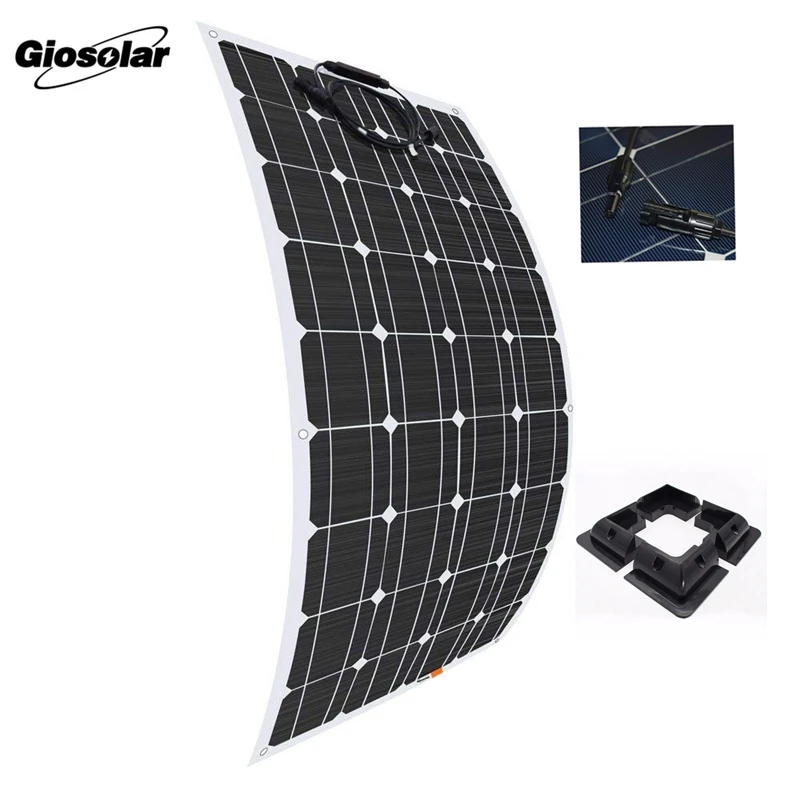 Солнечная панель 100 Вт полугибкая система фотоэлектрическая солнечная 12 В