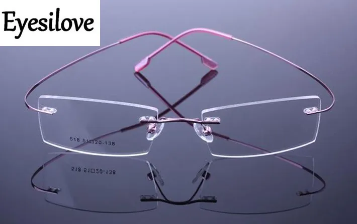 Ульсветильник кие оптические очки Eyesilove без винтов 9 цветов оправа оправы из титанового сплава с памятью для