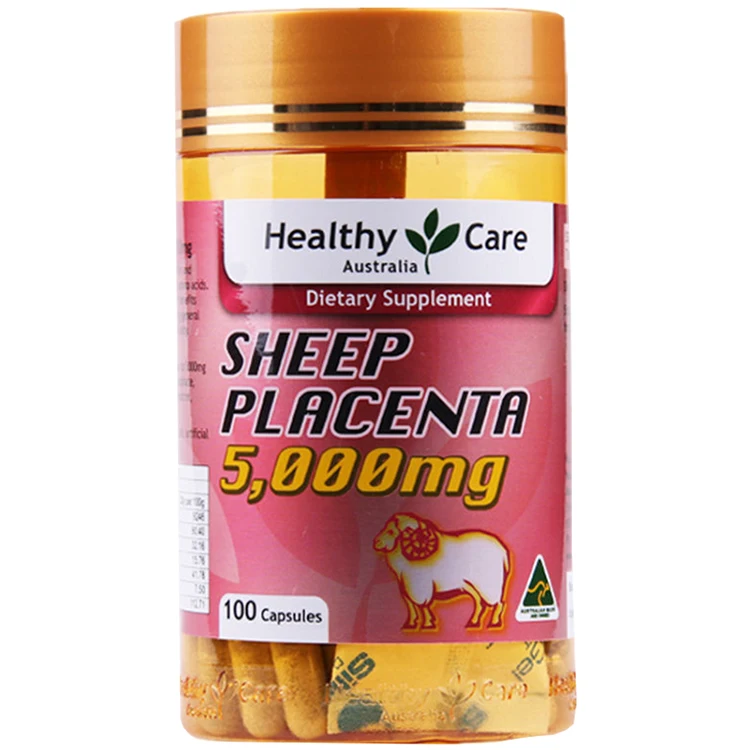 Healthy Care Sheep Placenta Supplement 100S Protein Amino Acids Support General well-being Improve vitality Promote Women Health