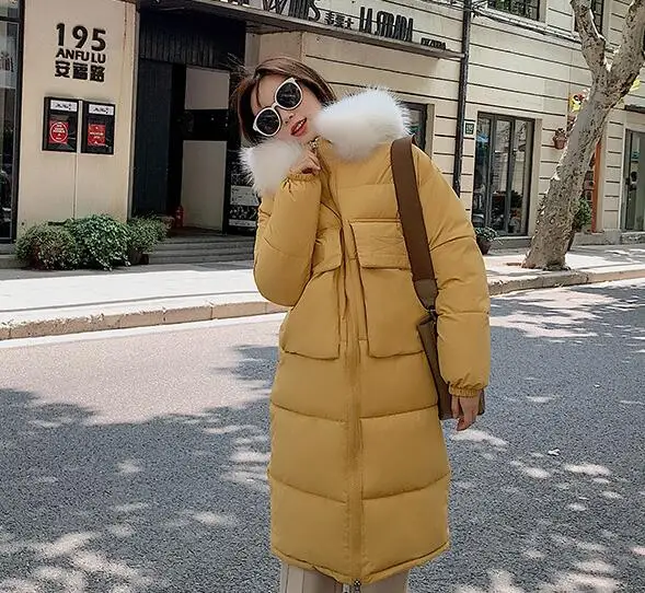 Новое поступление 2019 Женский однотонный тонкий длинный пуховик новый размер для