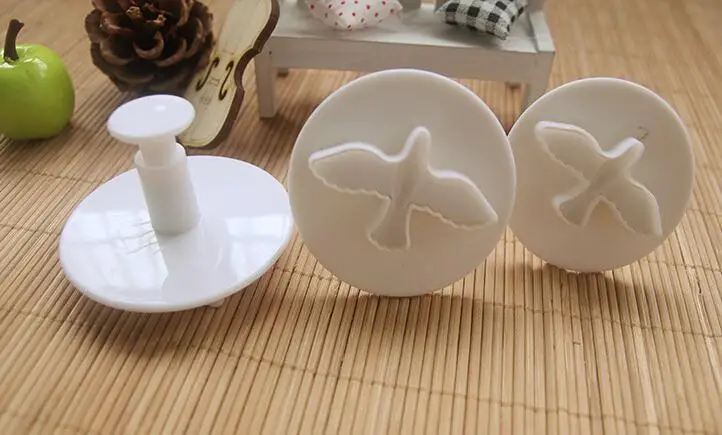 3 шт./лот оптовая продажа милых голубей Торт Помадка Плунжер резак Sugarcraft птица