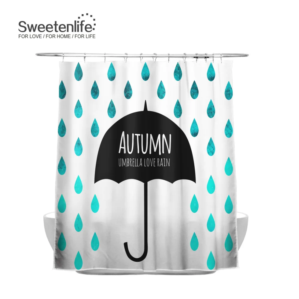 Водонепроницаемая занавеска для душа Sweetenlife 150x180 см с рисунком в виде капель