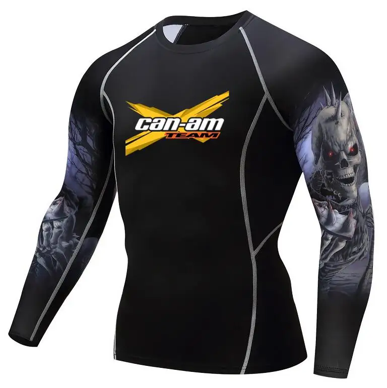BRP Can-am Мужская футболка Stampe Compressione для бодибилдинга Maniche Lunghe MMA Crossfit Esercizio Allena