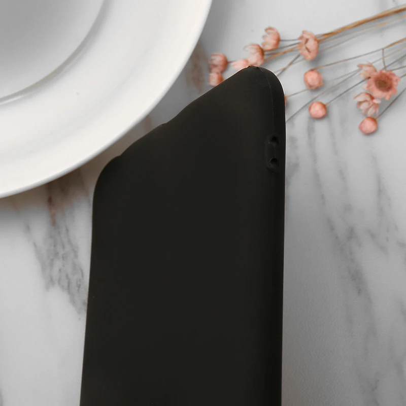 Simple candy Black Phone Case For Iphone X XS Max XR 8 7 6 6S Plus 5 5s Se Matte Full Soft Cover Cases Sheer Bags |