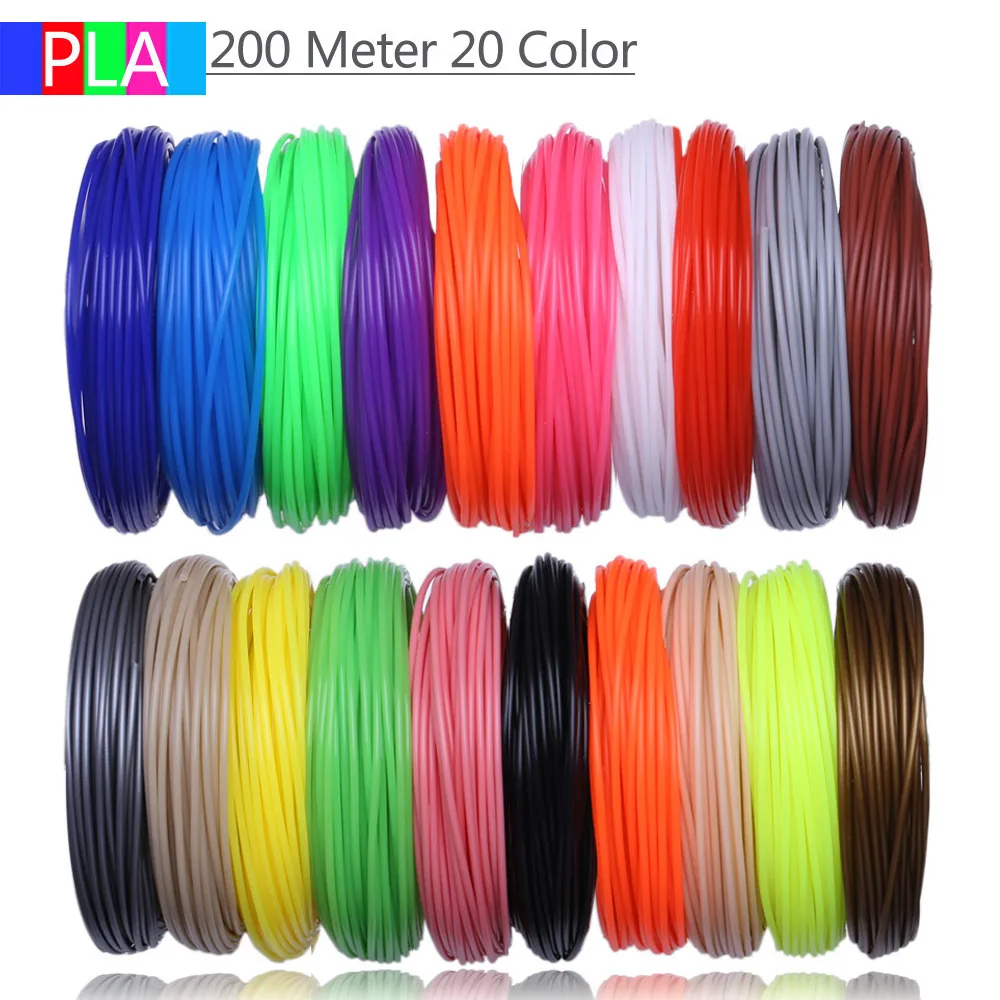 3D Ручка PLA Filament 200 метров, 20 цветов, 1,75 мм, пластиковые нити, 3 d материалы для принтера, для 3D ручек, детские подарки на день рождения