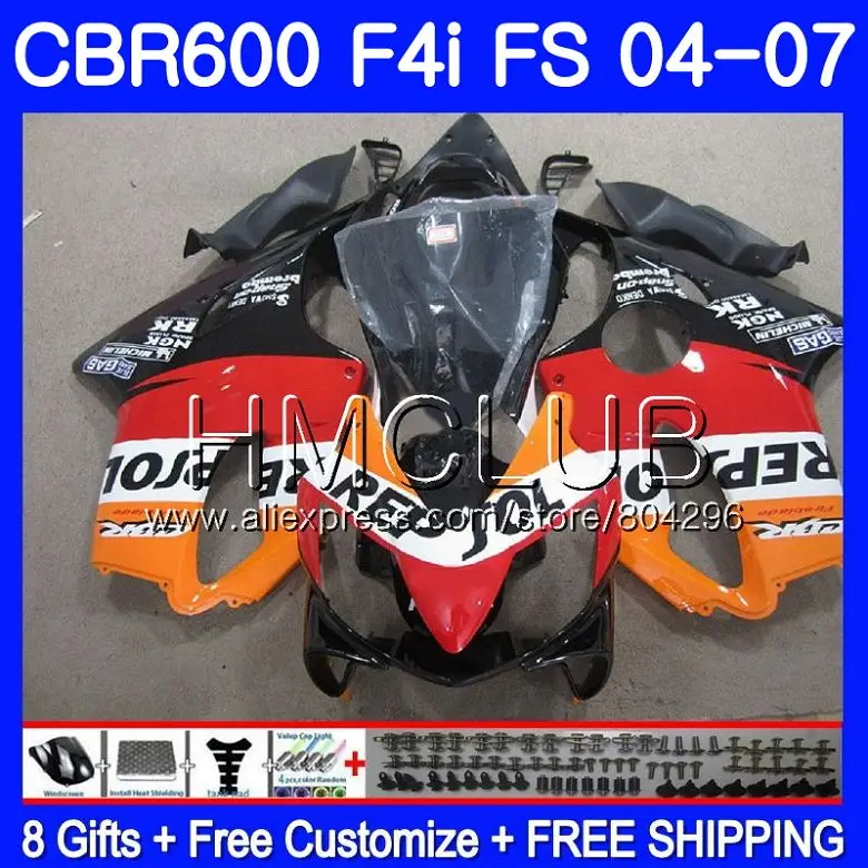 

Корпус для HONDA CBR 600F4i CBR600 FS CBR 600 F4i 04 05 06 07 62HM.5 CBR600F4i CBR600 Repsol red F4i 2004 2005 2006 2007 обтекатель