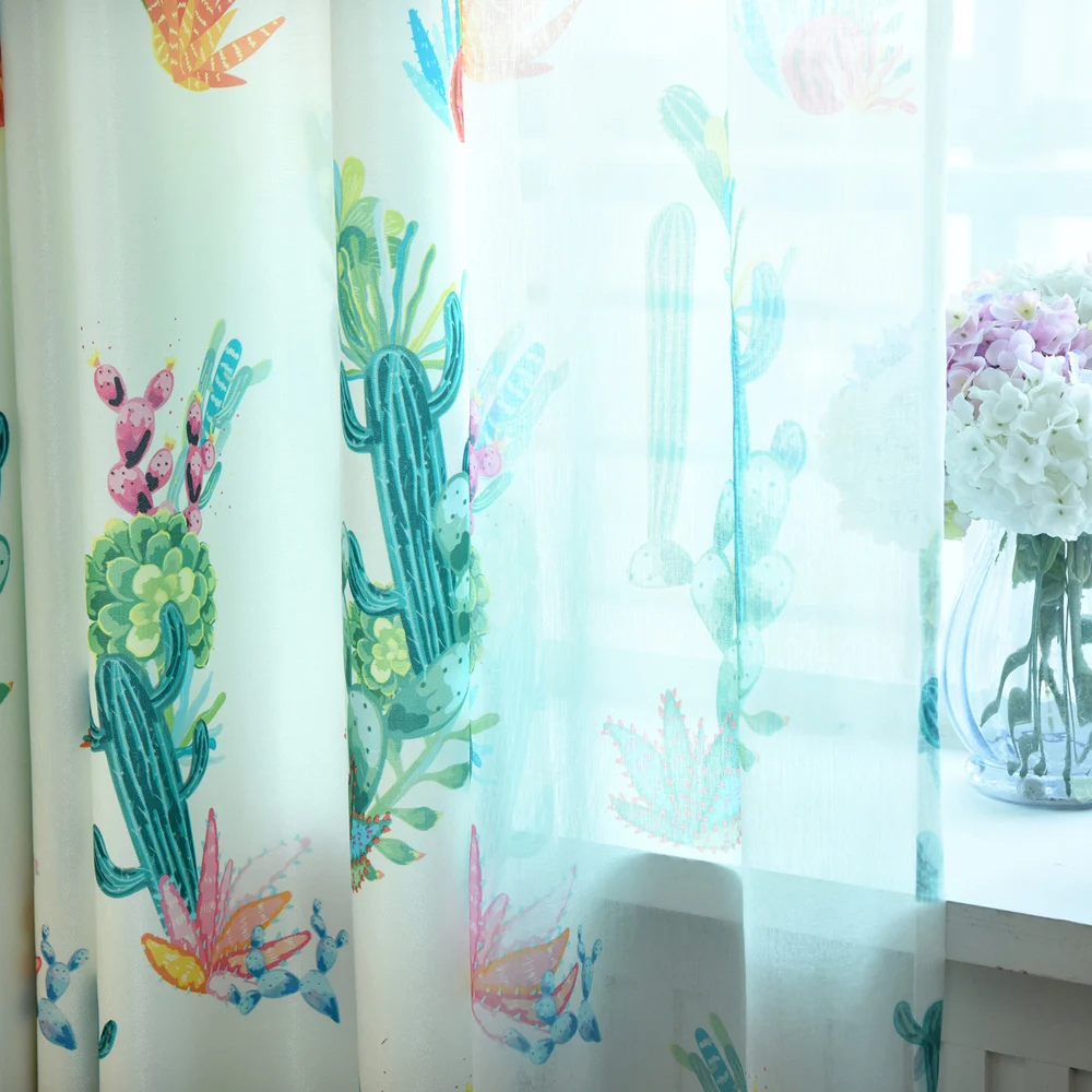 Голубые цветочные высококачественные пасторальные кактусы с экологическим