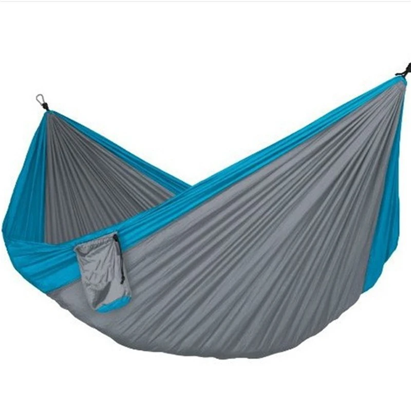 Blue Gray 300 кг ассорти цветов подвесная спальная кровать парашют нейлоновая ткань открытый кемпинг гамаки двойной человек портативный гамак - Цвет: Blue Gray