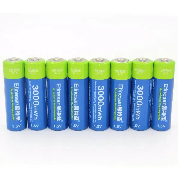 8 шт./лот Etinesan 3000mWh AA Li polymer Po литий ионная аккумуляторная батарея для Беспроводной