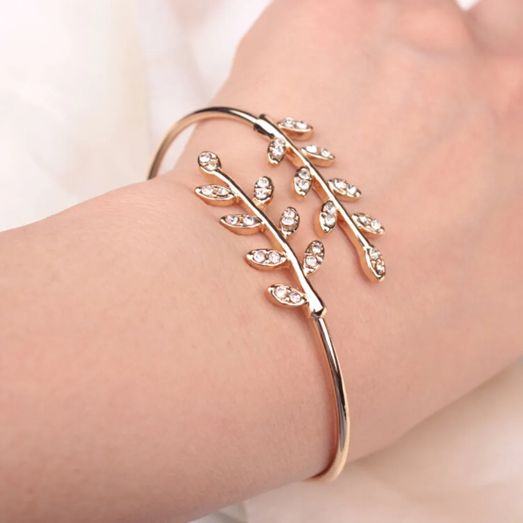 New design Bracelet Women Fashion Fresh Leaf Opening Adjustable Simple Jewelry Gift for | Украшения и аксессуары