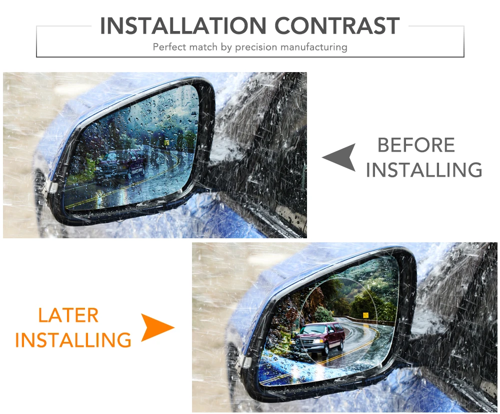 2 шт. противотуманная Водонепроницаемая Автомобильная наклейка зеркало заднего