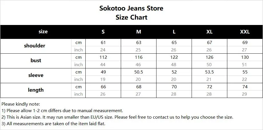 Sokotoo Men's loose letters printed jean jacket Trendy streetwear holes ripped denim coat Patchwork outerwear