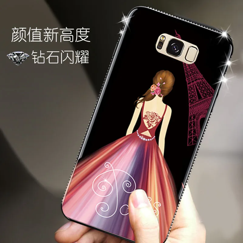 Чехол из ТПУ со стразами для Samsung Galaxy S8 PLUS чехол Plus задняя крышка сотового