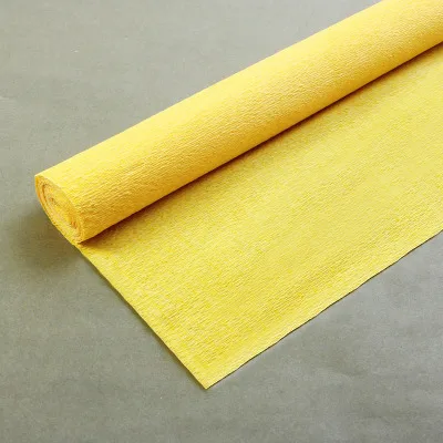 new yellow 250*50 см цветной рулон гофрированной бумаги для поделок цветы украшения Подарочная Оберточная Бумага Ремесло 22 цвета - Цвет: new yellow