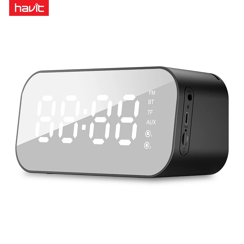 HAVIT Portable Bluetooth Speaker Alarm Clock Wireless LED Display Temperature With FM Radio Support Aux TF USB Music Player M3 |