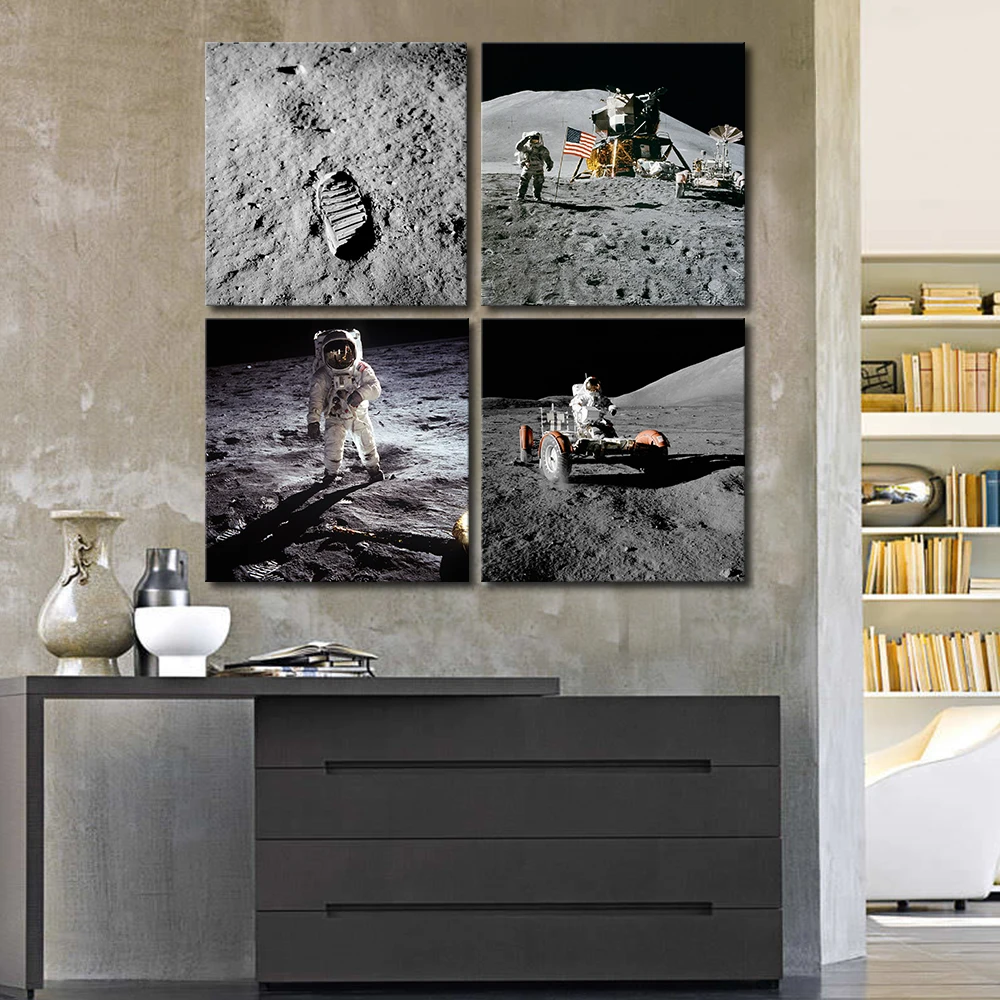 Unframed Земли на луне Appollo Истории фото печать холст Современное искусство стены