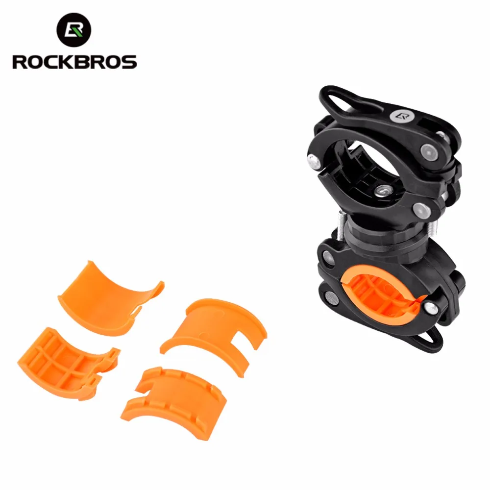 ROCKBROS Cycling Bike Rotating Light Double Holder LED Front Flashlight Lamp Pump Handlebar Bicycle Accessories 4 Colors | Спорт и