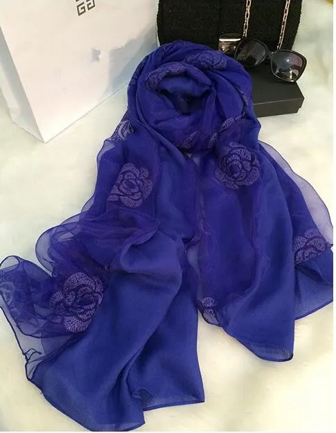 Мода ручной вышивкой камелии цветы г жа двойной теплые хлопка сплошной цвет