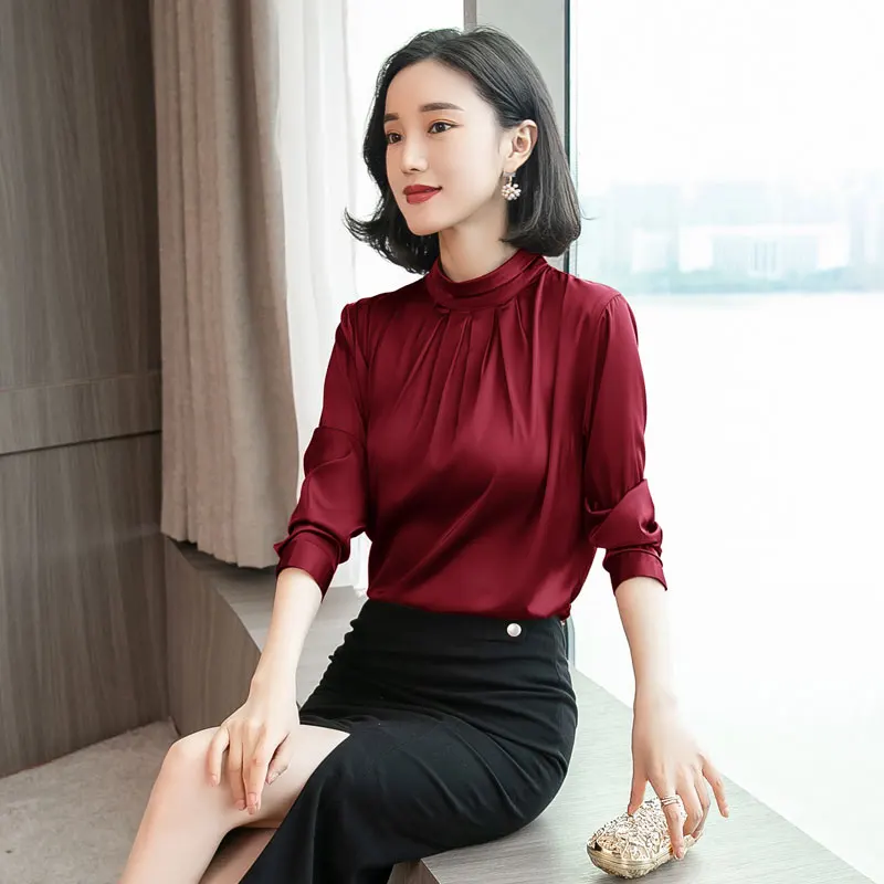 Blusas mujer de moda осень 2020 женская блузка с длинными рукавами модная рабочая одежда