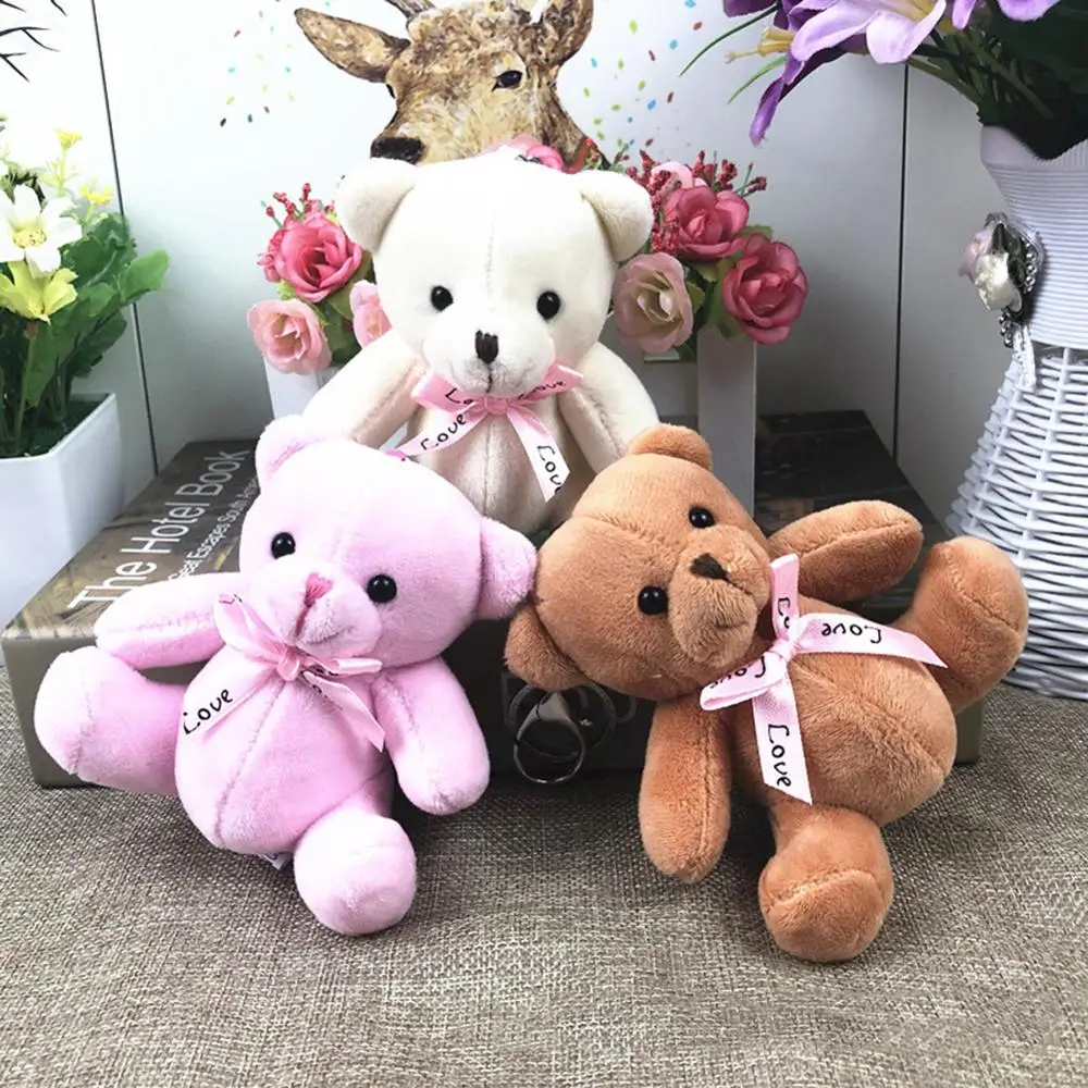 

10cm Plush Bear Doll Pendant Ring Holder Phone Bag Hanging Decor